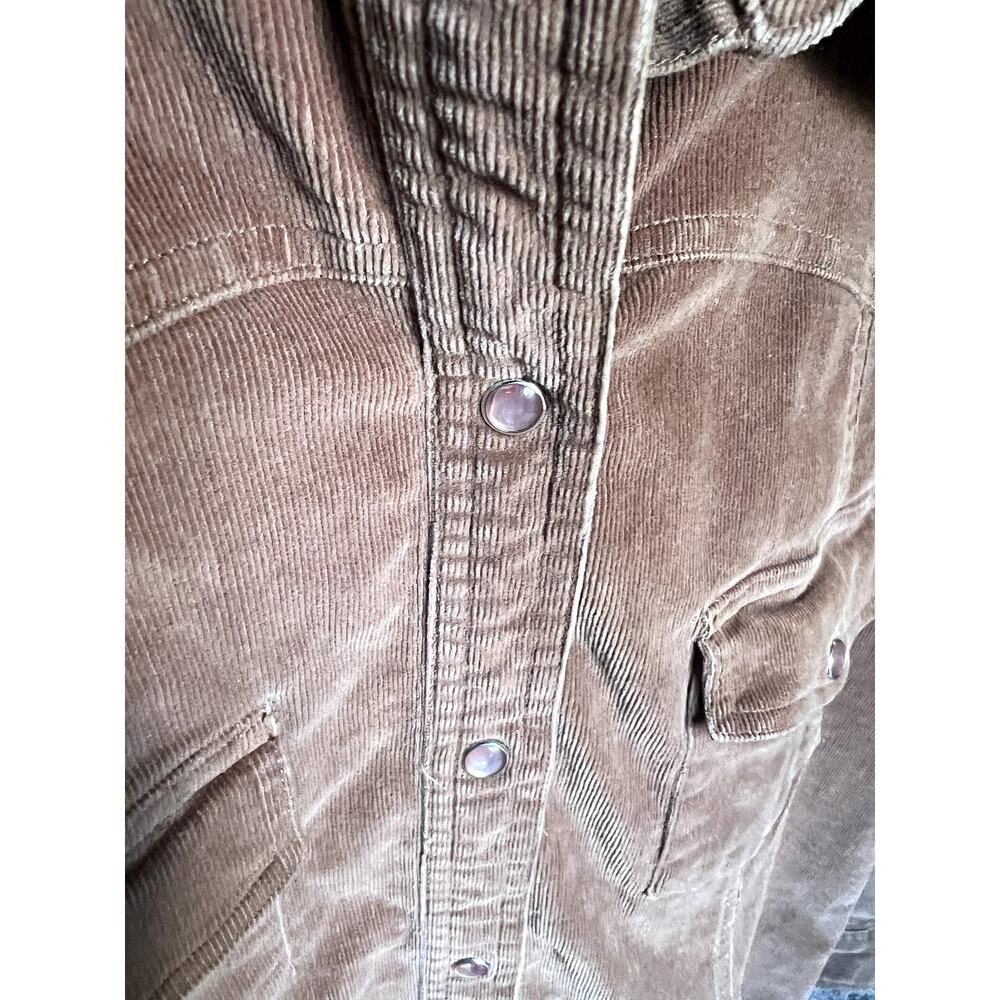 Vintage 90s Jones Wear Brown Retro Corduroy Button Up Jacket Blouse - Picture 4 of 10